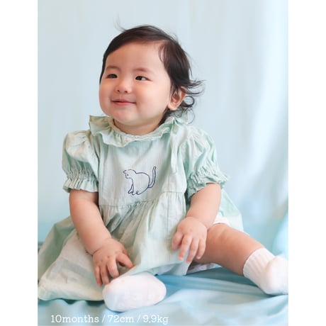 growing dress <80-100cm>【blue green】