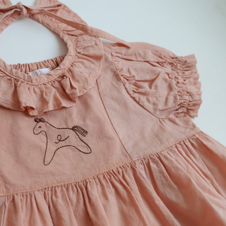 growing dress <80-100cm>【coral pink】