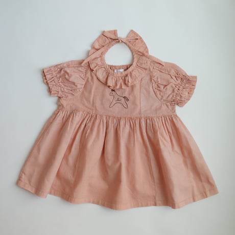 growing dress <80-100cm>【coral pink】