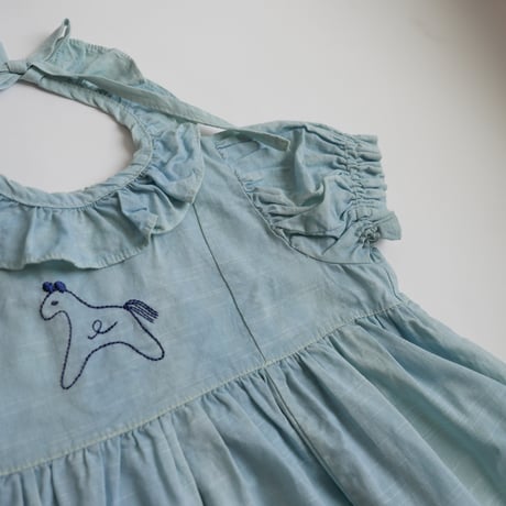 growing dress <80-100cm>【blue green】