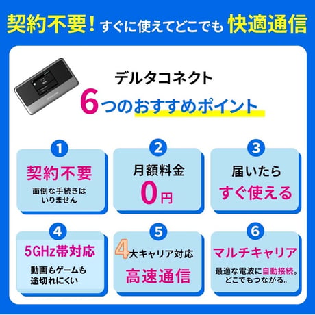 【デルタコネクト NA02】SIM不要・月額0円！フラッグシップWiFi《100GB/365日付き》