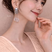 シルバー×クリアピアス