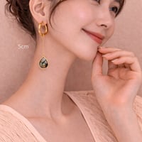 天然シェル×フープピアス