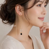 ブラック×クリア天然石ピアス