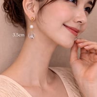 【クリア×パール】透明感ピアス