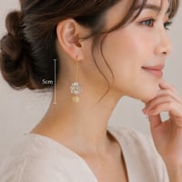 ピーチベージュ天然石ピアス