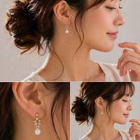 プチパール×ビジューの上品ピアス