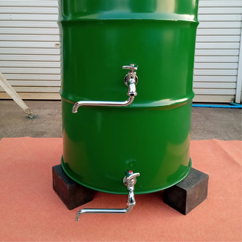 蛇口付きドラム缶 200ℓサイズ フタ付き (リサイクル缶 蛇口付きドラム缶 200ℓサイズ フタ付き (リサイクル缶