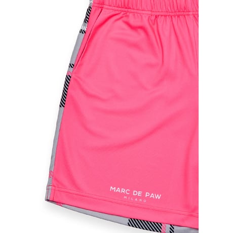 MARC DE PAW Tartan Shorts – Neon Pink