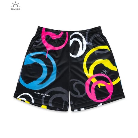 MARC DE PAW Spray Shorts – Circle Black