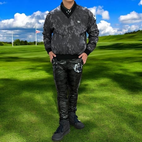 a64 冬 M-5L/中綿Ｖネックスカルブルゾン 【秋新作】【メンズ】【ゴルフウェア】大きいサイズ golf/限定/お洒落/