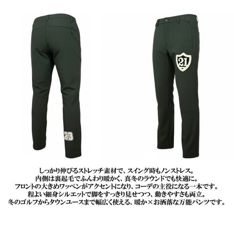 [BALANCEDESIGN] ゴルフパンツ メンズ 冬 裏起毛 防寒 ストレッチ チノパン スリム ロングパンツ ゴルフウェア ブラック カーキ BIGサイズ
