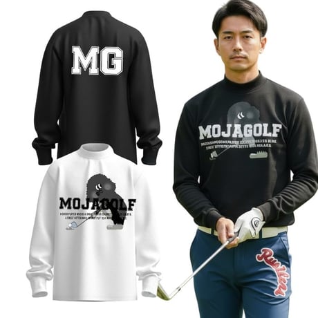 6.a63 MOJAGOLF モックネック 長袖 メンズ ゴルフウェア BALANCEDESIGN 春 吸汗速乾 ストレッチ 高伸縮 トップス 大きいサイズ M-5L