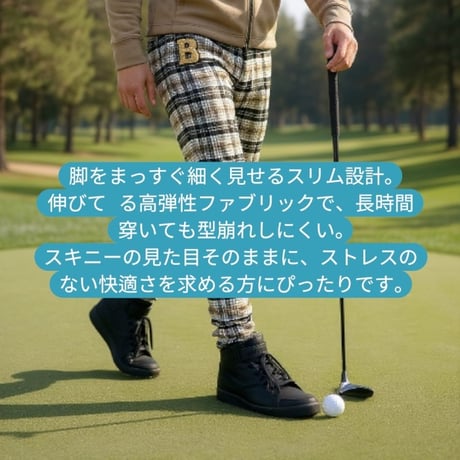 BALANCEDESIGN ゴルフウェア メンズ 2025 春夏秋 ストレッチ スキニーパンツ M-5L 大きいサイズ対応 ロングパンツ ゴルフズボン カラーパンツ BIGサイズ