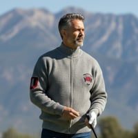 BALANCEDESIGN メンズ ゴルフ 2025 冬 ダブルZIP スカル セーター S-5L