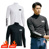 2. MOJA 裏起毛 発熱 インナー メンズ ハイネック 長袖 防寒 スポーツインナー ゴルフウェア 保温 軽量 ストレッチ 大きいサイズ M-5L