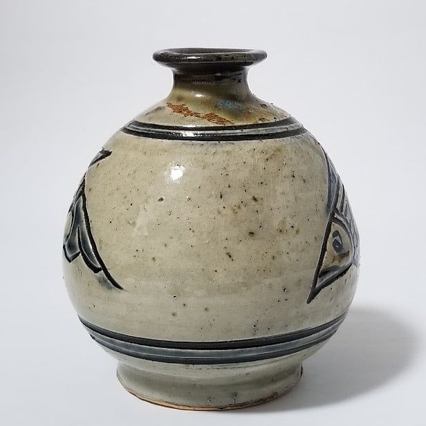 金城次郎　沖縄　壺屋焼　徳利 金城次郎 沖縄 壺屋焼 徳利 人間国宝 金城次郎 壷屋焼 徳利 最