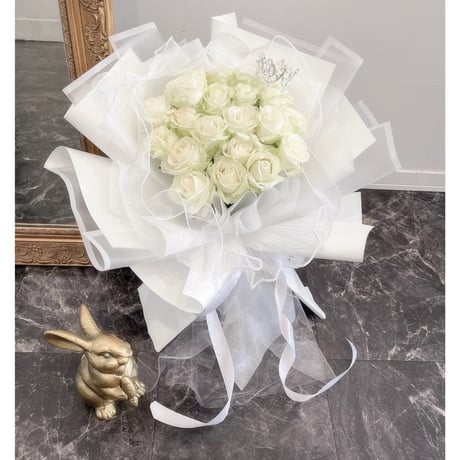 CATEGORY 21本のローズブーケ♡ホワイトラッピング | Re flower beauty