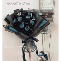 40本𝐺𝑙𝑖𝑡𝑡𝑒𝑟 𝑟𝑜𝑠𝑒𝑠♡ディープグリーン