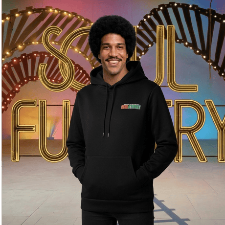 SOULFUCKTRY パーカー フーディー  ワンポイント バックプリント 黒 メンズ レディース ストリート
