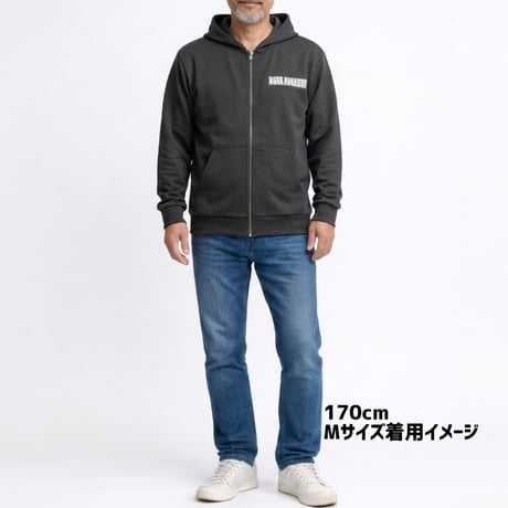 SOULFUCKTRY ジップパーカー ジップフーディー フロントロゴ バックプリント 黒 メンズ レディース ストリート