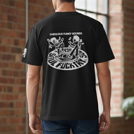 SOULFUCKTRY Tシャツ モノクロ バックプリント 半袖 黒 メンズ レディース ストリート
