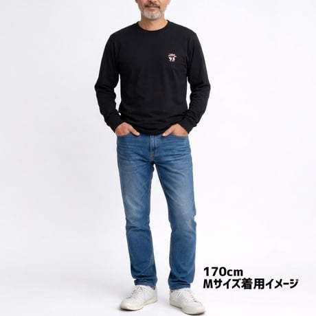 SOULFUCKTRY Tシャツ 刺繍 ワンポイント 長袖 黒 メンズ レディース ストリート