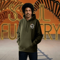 SOULFUCKTRY パーカー フーディー シルエットロゴ ワンポイント カーキ メンズ レディース ストリート