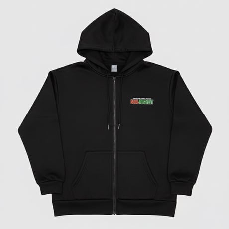 SOULFUCKTRY ジップパーカー フーディー  ワンポイント バックプリント 黒 メンズ レディース ストリート