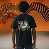 SOULFUCKTRY Tシャツ モノクロ バックプリント 胸元ロゴ 半袖 黒 メンズ レディース ストリート