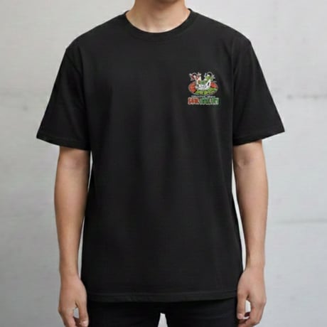 SOULFUCKTRY Tシャツ  胸元ロゴ バックプリント 半袖 黒 メンズ レディース ストリート