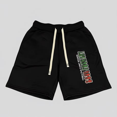 SOULFUCKTRY ハーフパンツ  ワンポイント 黒 メンズ レディース ストリート