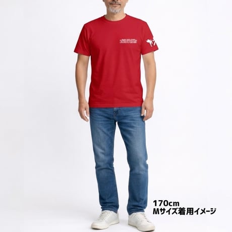 SOULFUCKTRY Tシャツ モノクロ バックプリント 半袖 赤 メンズ レディース ストリート