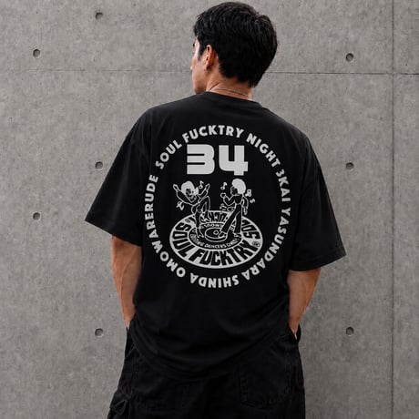 【予約８月中旬お届け予定】SOUL FUCKTRY 生誕34周年記念 安否確認 Tシャツ(BLACK)