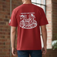 モノクロ プリントTシャツ (RED・赤)