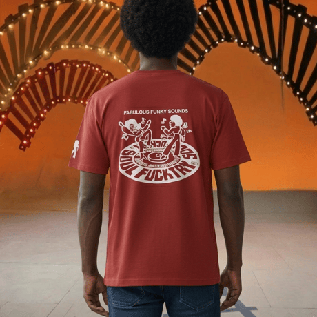 SOULFUCKTRY Tシャツ モノクロ バックプリント 半袖 赤 メンズ レディース ストリート