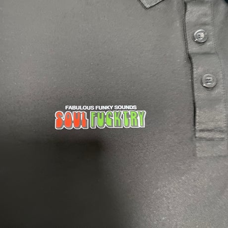SOULFUCKTRY ポロシャツ ワンポイント 半袖 黒 メンズ レディース ストリート