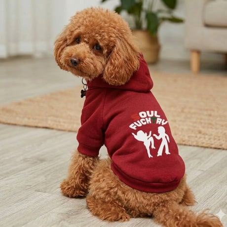 SOULFUCKTRY ドッグウェア 黒 赤 ペット用品 ストリート