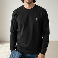 刺繍ワンポイント ロンT(BLACK・黒)