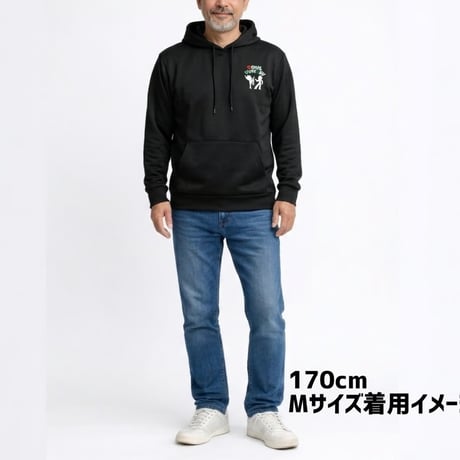 SOULFUCKTRY パーカー フーディー シルエットロゴ ワンポイント 黒 メンズ レディース ストリート