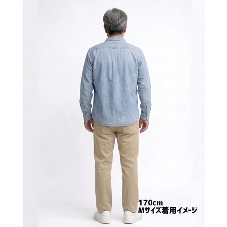 SOULFUCKTRY デニムシャツ ダンガリーシャツ ワンポイント 長袖 青 メンズ レディース ストリート