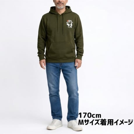 SOULFUCKTRY パーカー フーディー シルエットロゴ ワンポイント カーキ メンズ レディース ストリート