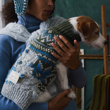 406 100% RWS wool melange cable with jacquard knit