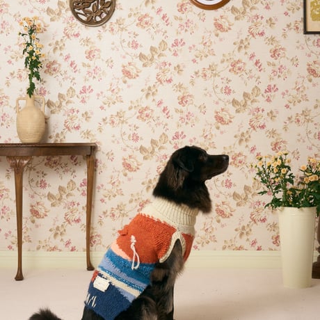503 Intarsia landscape pet knitwear with hand embroidery