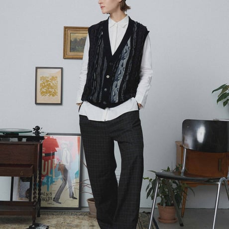 313 Vintage Multi-Weave Knit Cardigan Vest