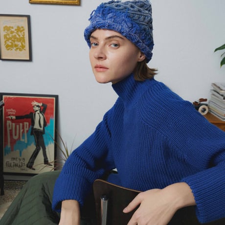 309 Washed Patchwork Knit Beanie
