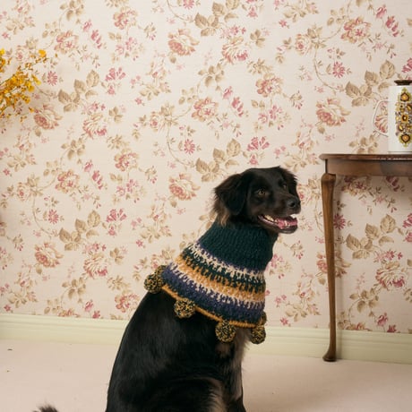 512 Loop-stitch pet neck warmer with pompom