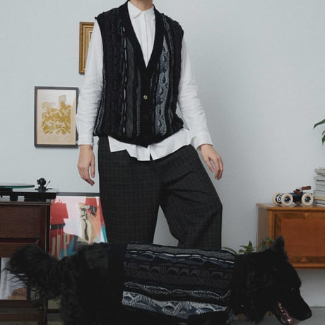313 Vintage Multi-Weave Knit Cardigan Vest