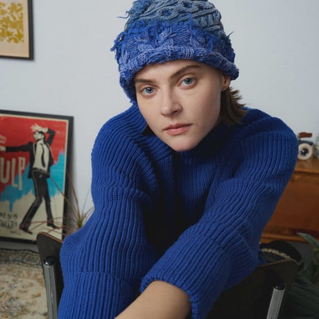 309 Washed Patchwork Knit Beanie