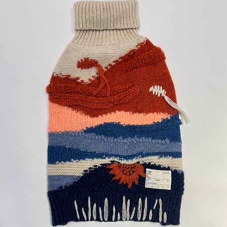 503 Intarsia landscape pet knitwear with hand embroidery